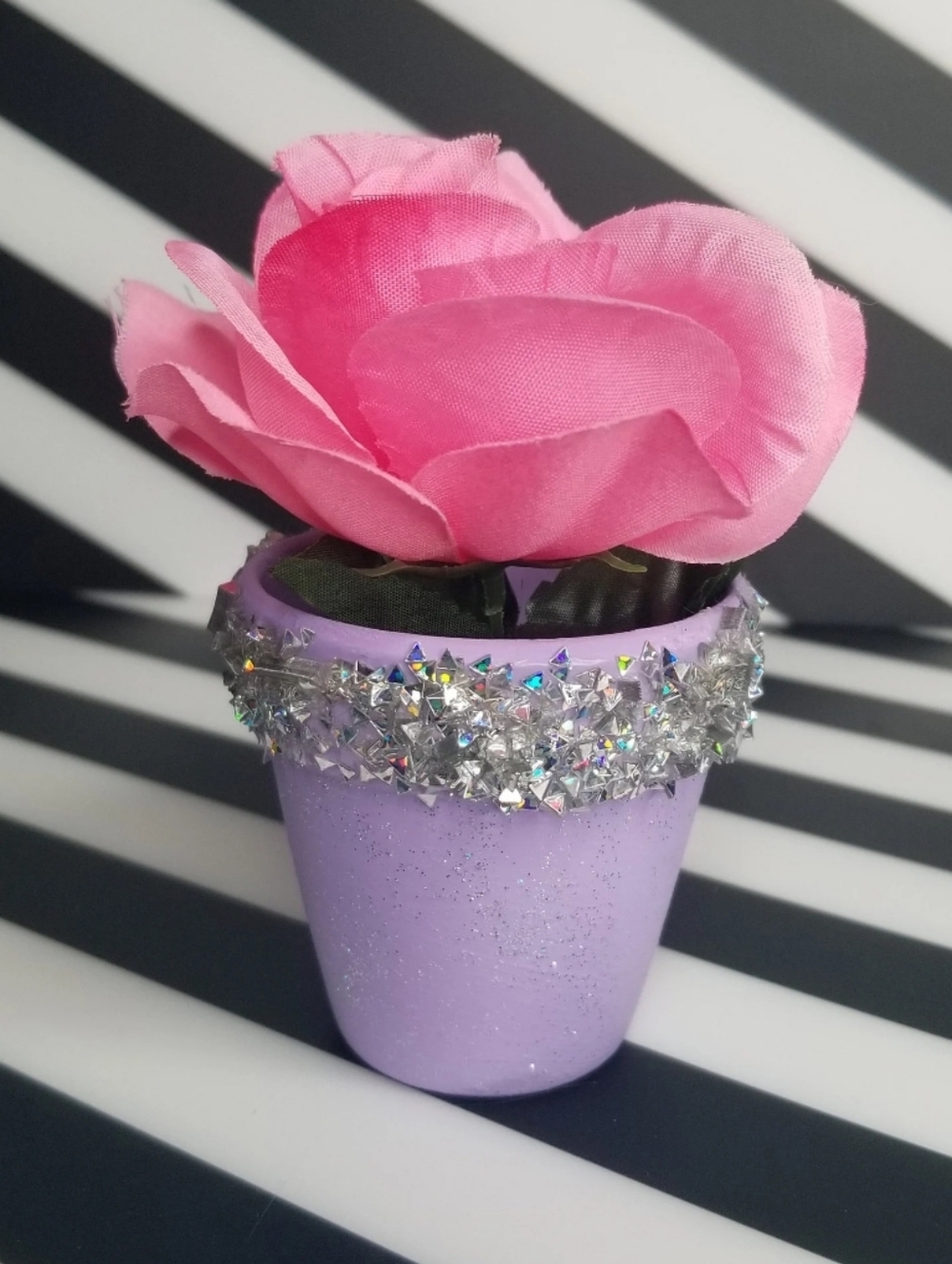Lavender Bling Succulent Flower Pot